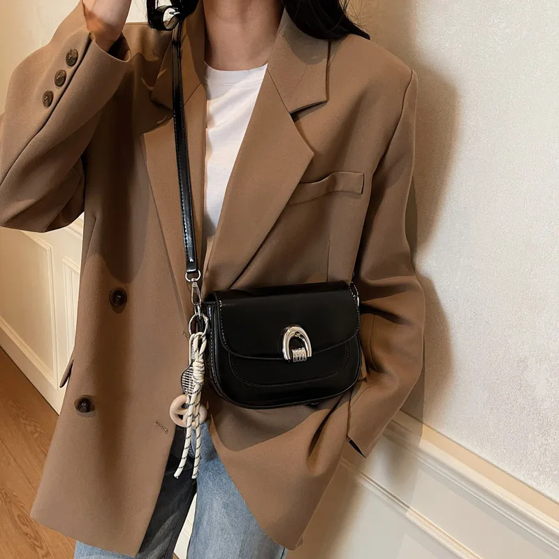 HCXK PU Shoulder Bag Regular Women's White/Black/Khaki/Coffee/Greige-9