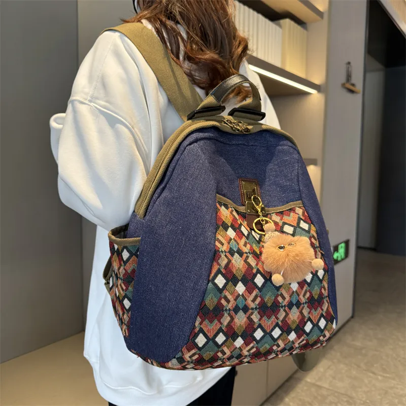 HCXK Oxford Backpack Regular Women's Denim-4
