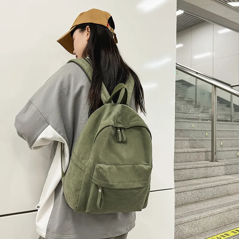 HCXK Nylon Backpack Unisex Black/White/Green/Burgundy/Khaki-16