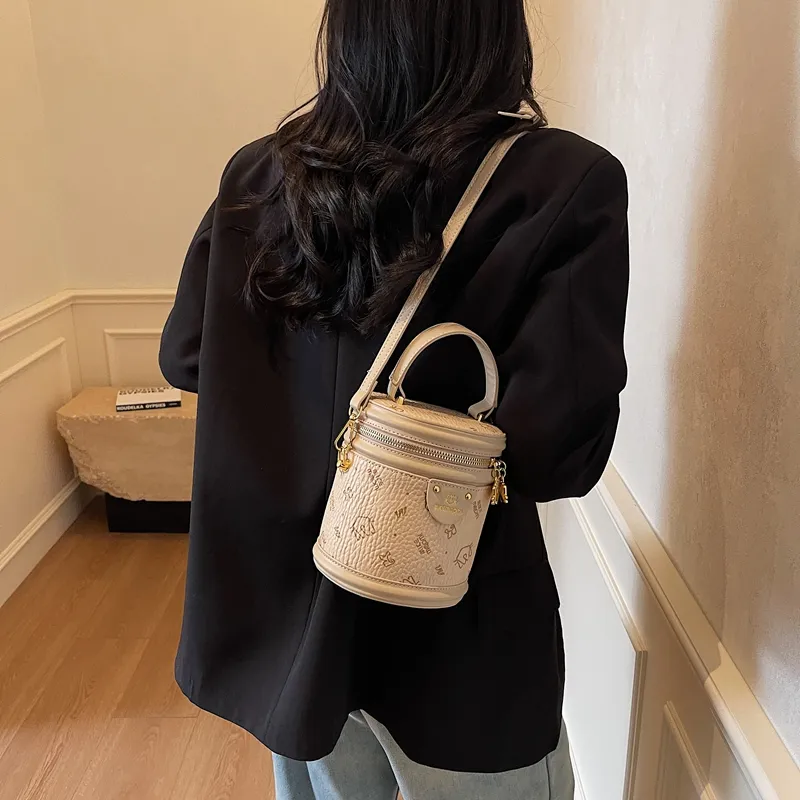 HCXK PU Cylinder Bag Shoulder Bag Crossbody Bag Handbag Women's Multicolor-1