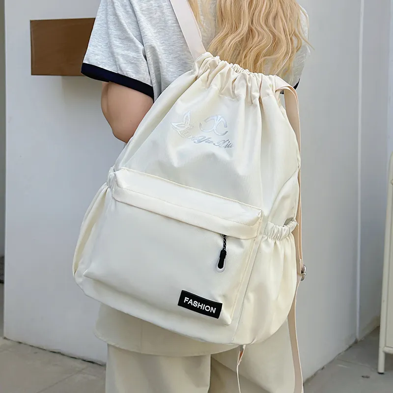 HCXK Nylon Backpack Regular Unisex Black/Ecru/Burgundy/Light Blue/Dark Blue/Khaki-5