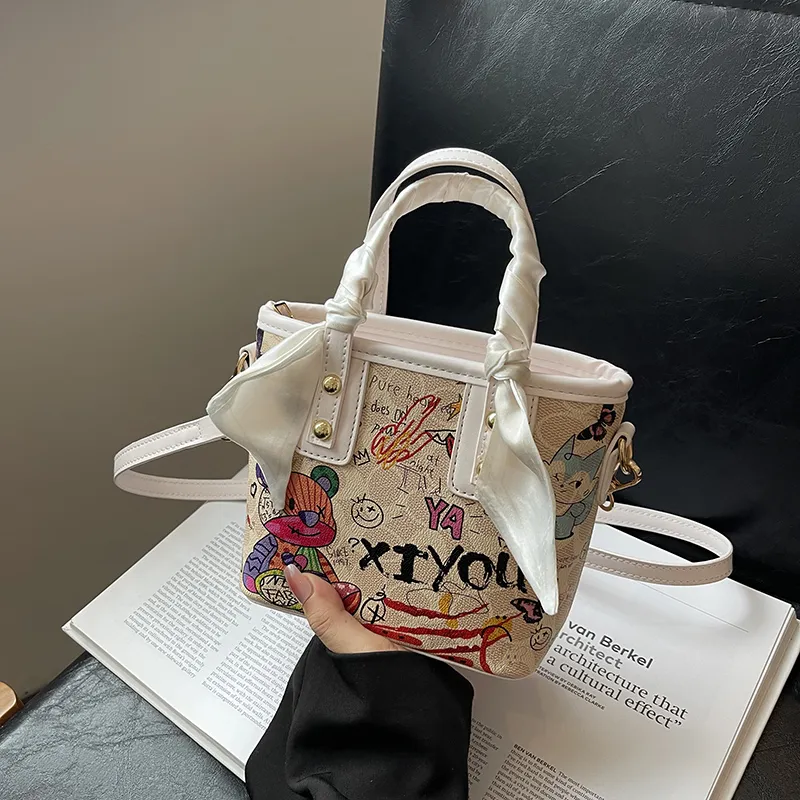 HCXK PU Fashion Versatile Handheld Basket Bag Crossbody Bag Handbag Regular Women's Multicolor-2