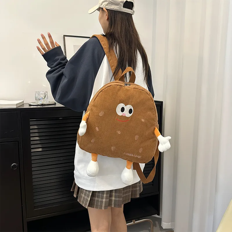HCXK Fabric Backpack Women's Brown/Khaki/Ecru-4