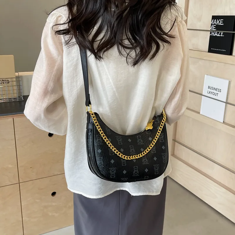 HCXK PU One Shoulder Crossbody Dumpling Bag Women's Bag Commute Unisex Ecru/Black/Pink/Brown-6