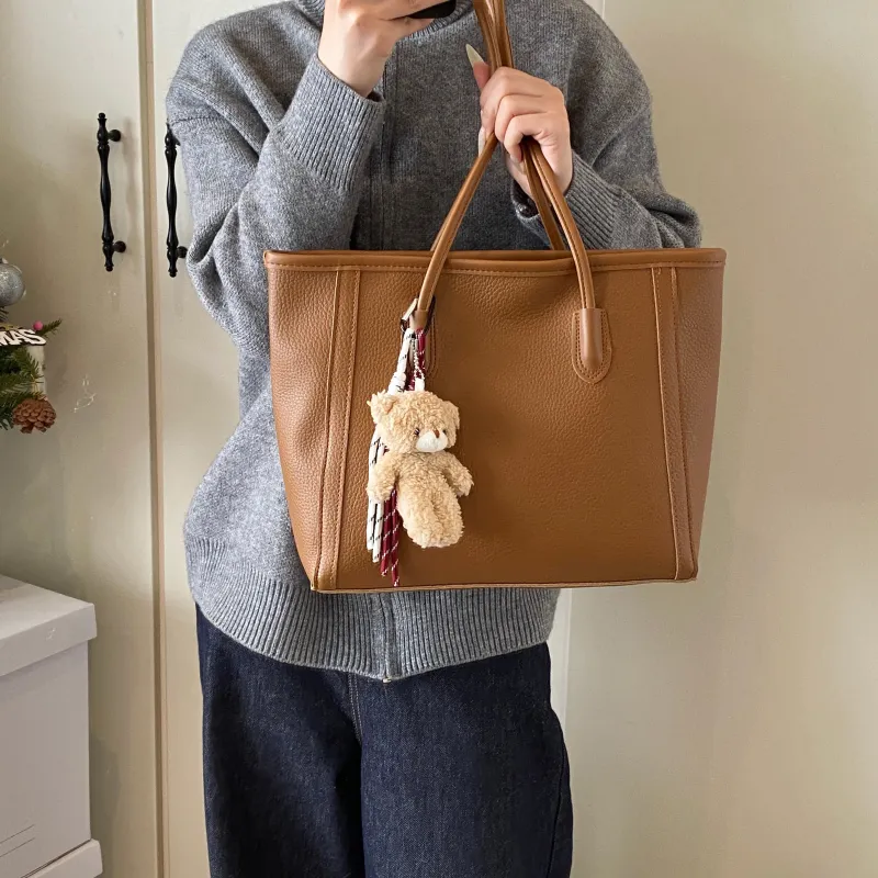 HCXK PU Tote Bag Shoulder Bag Women's Black/Beige/Khaki/Brown/Coffee-18