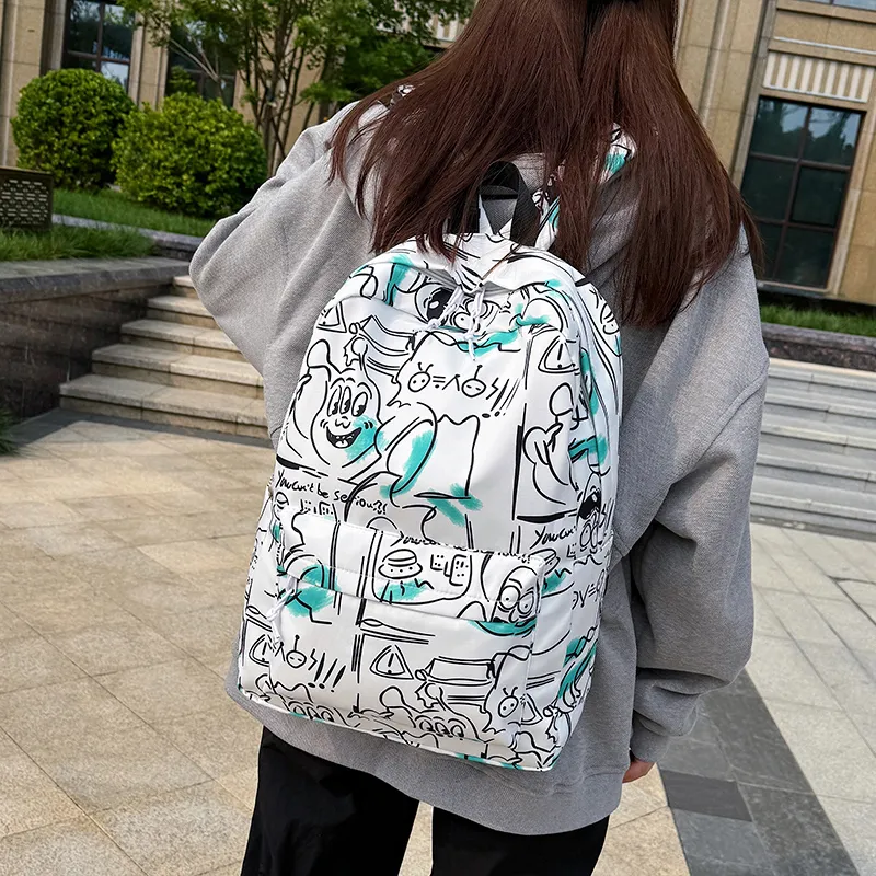 HCXK Nylon Backpack Unisex White/Gray-3