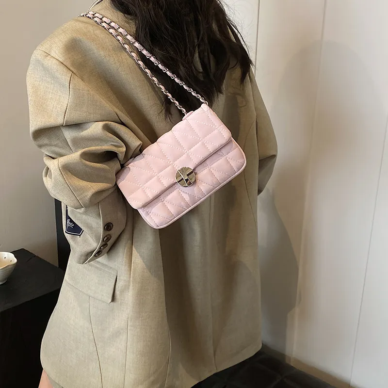 HCXK PU Shoulder Bag, Crossbody Bag Regular Women's Pink/Blue/White/Silver/Black-24