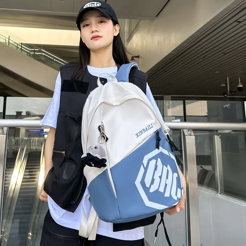 HCXK Composite Cloth Backpack Unisex Gray/Black/Red/Khaki/Blue-20