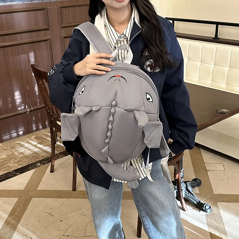HCXK Nylon Fabric Backpack Unisex White/Black/Gray/Neon Green-13