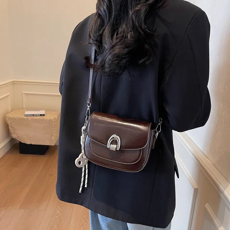 HCXK PU Shoulder Bag Regular Women's White/Black/Khaki/Coffee/Greige-18