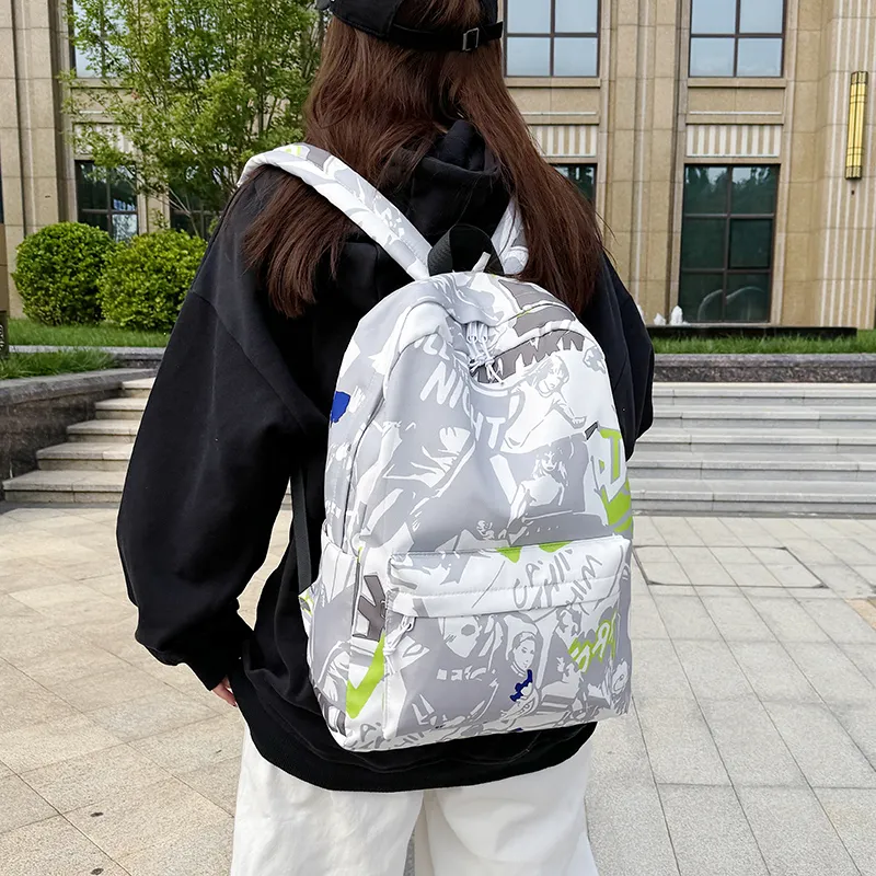 HCXK Nylon Backpack Unisex White/Gray-9