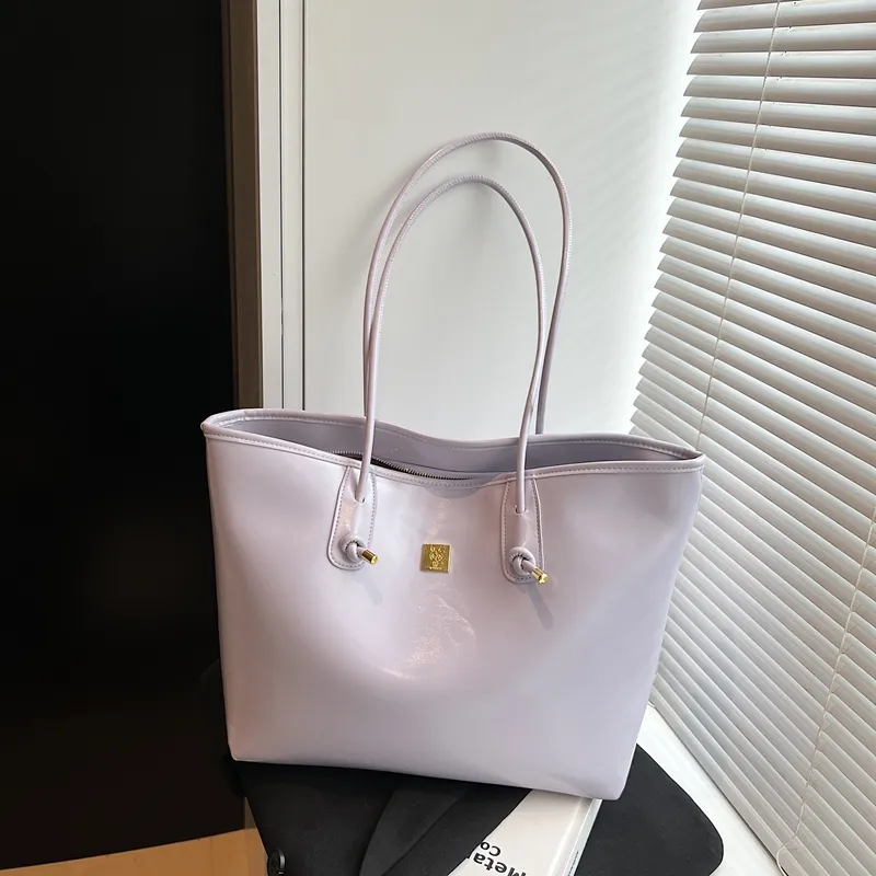 HCXK PU Tote Shoulder Bag Women's Ecru/Black/Purple/Pink-15