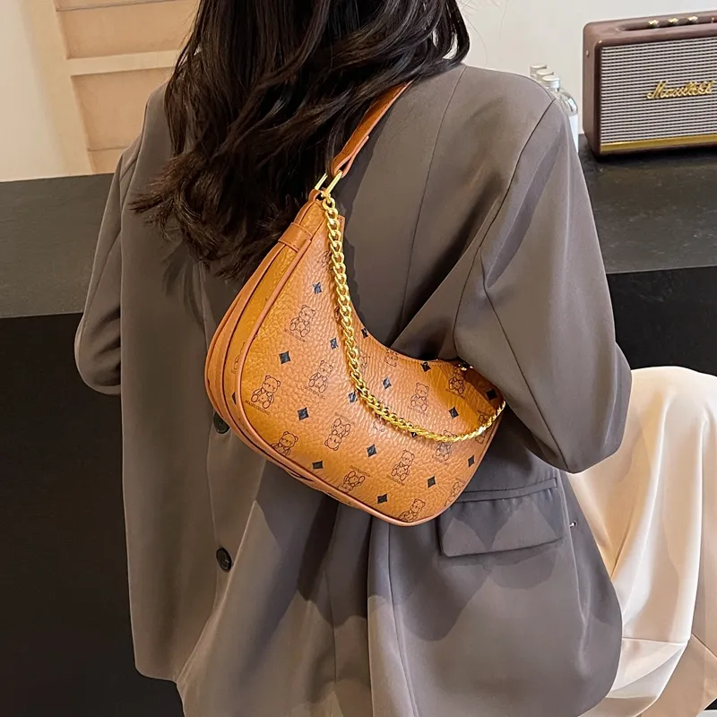 HCXK PU One Shoulder Crossbody Dumpling Bag Women's Bag Commute Unisex Ecru/Black/Pink/Brown-18