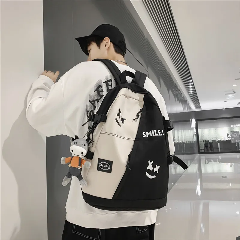 HCXK Nylon Backpack Unisex White/Black-10