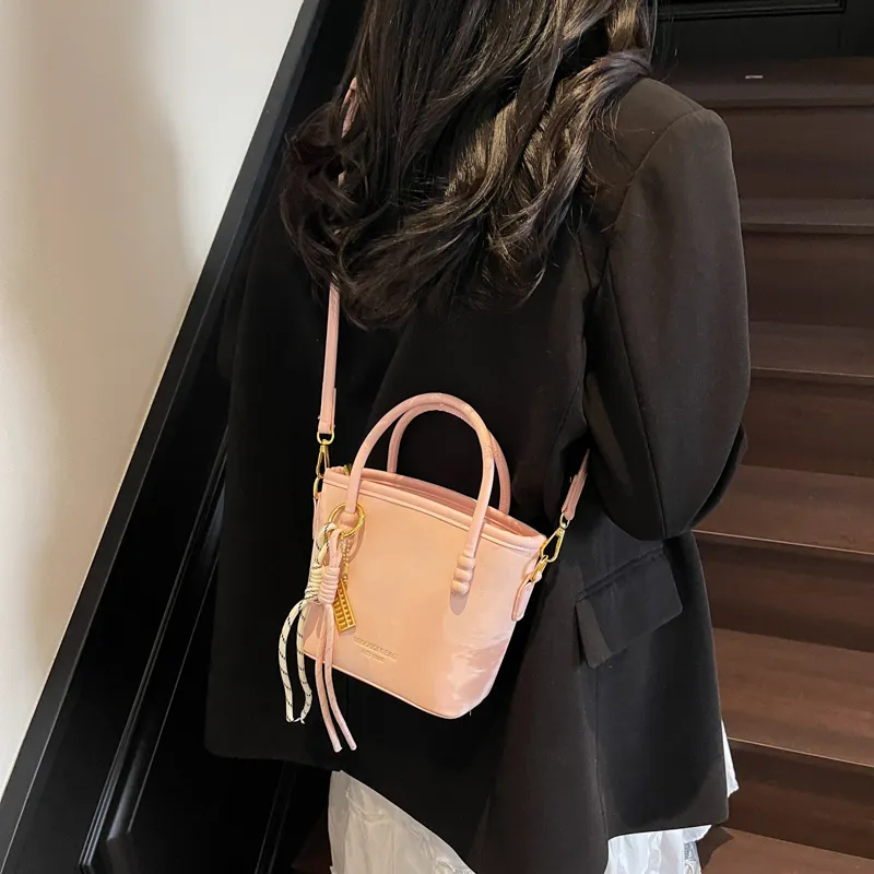 HCXK PU Shoulder Bag Crossbody Bag Casual Korean Style Bucket Bag Handbag Regular Women's Multicolor-1
