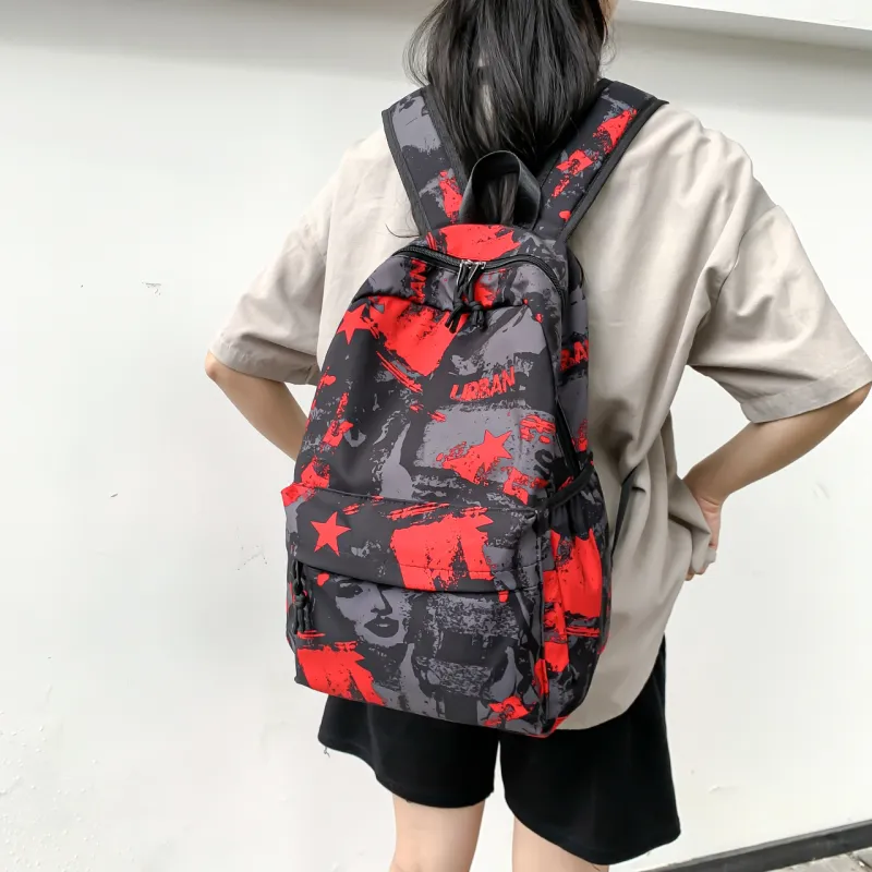 HCXK Nylon Fabric Backpack Regular Unisex Multicolor-14