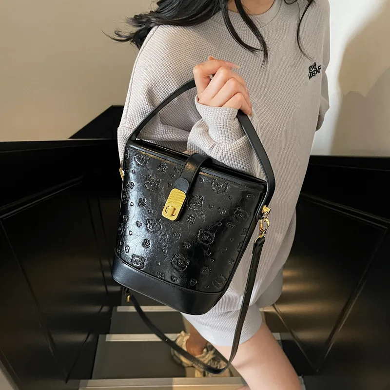 HCXK PU Bucket Bag, Shoulder Bag, Handbag Women's Multicolor-7