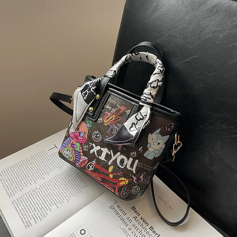 HCXK PU Fashion Versatile Handheld Basket Bag Crossbody Bag Handbag Regular Women's Multicolor-11