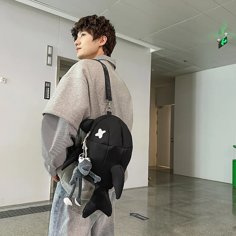 HCXK Nylon Backpack Unisex Gray/White/Black-13