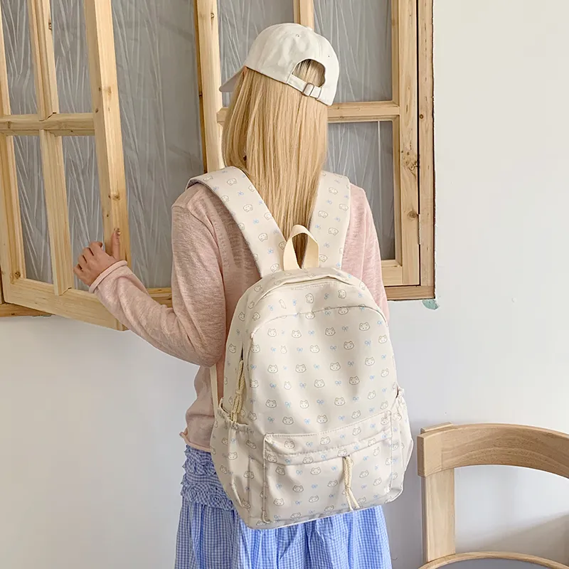 HCXK Nylon Fabric Backpack Unisex Multicolor-11