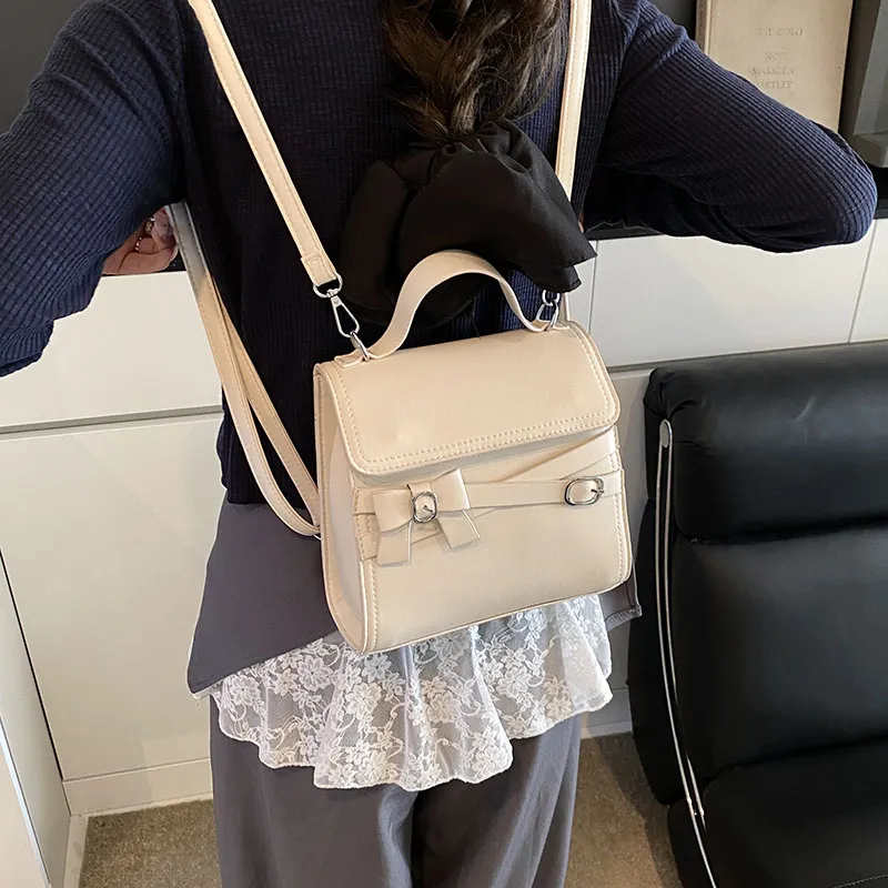HCXK PU Trendy Maillard Style Backpack Women's Multicolor-3