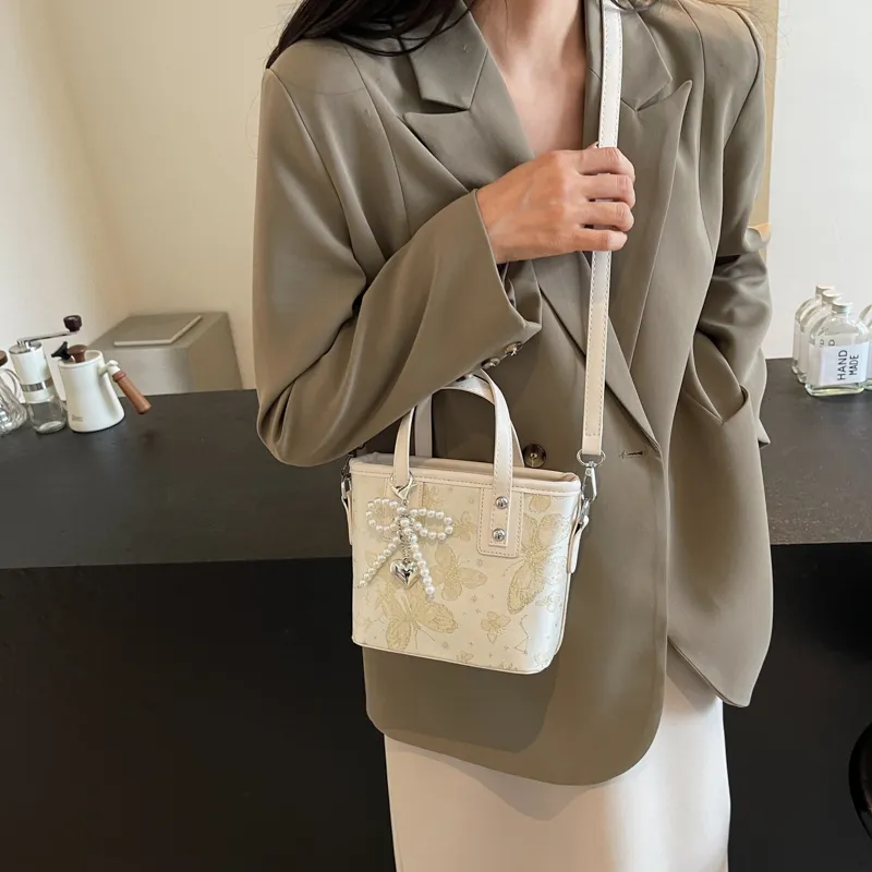 HCXK PU Handbag Tote Bag Shoulder Bag Unisex White/Black/Blue/Pink-27