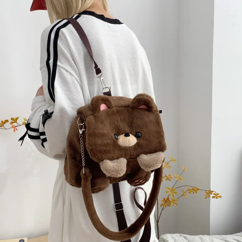 HCXK Fleece Backpack Women's Khaki-1