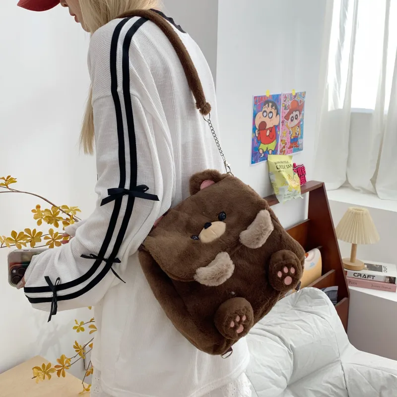 HCXK Fleece Backpack Women's Khaki-4