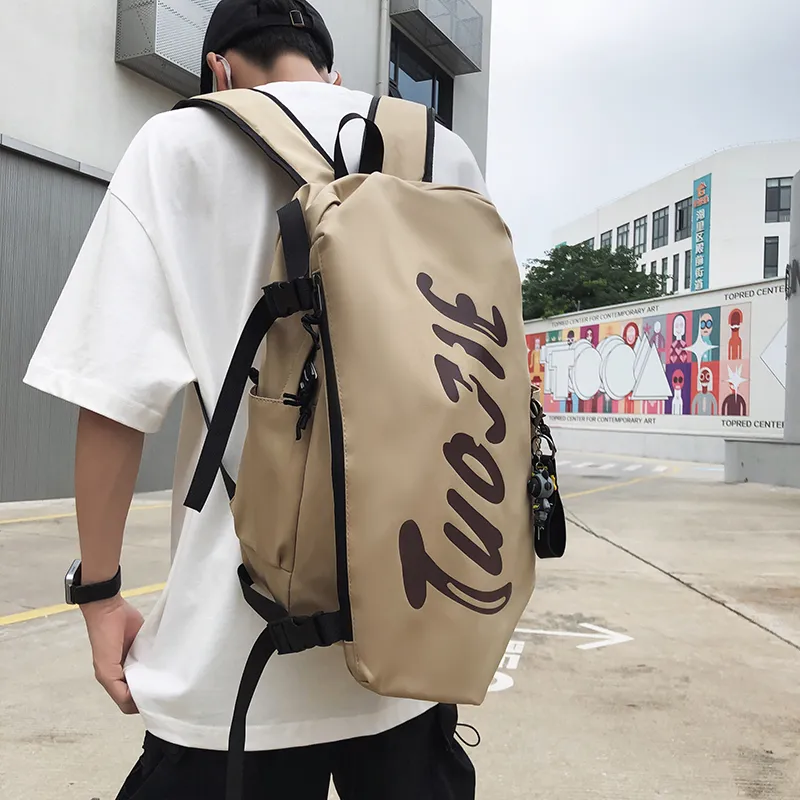 HCXK Nylon Backpack Regular Unisex White/Black/Khaki-13