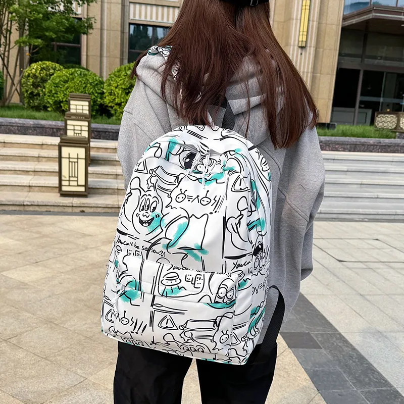 HCXK Nylon Backpack Unisex White/Gray-1