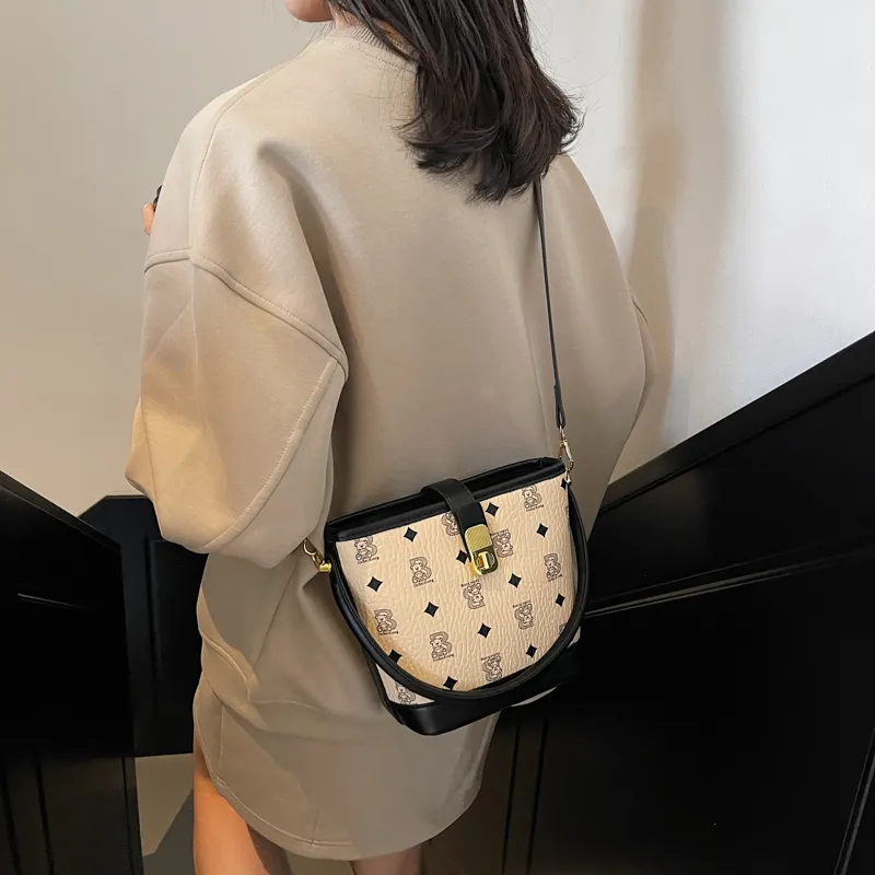 HCXK PU Handbag, Shoulder Bag, Crossbody Bag Women's White & Black/Black/Brown/Pink/Khaki-3