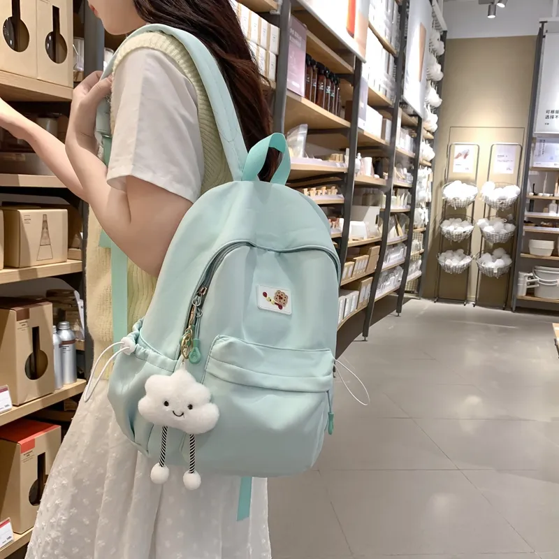 HCXK Nylon Backpack Unisex White/Pink/Black/Blue/Yellow-8