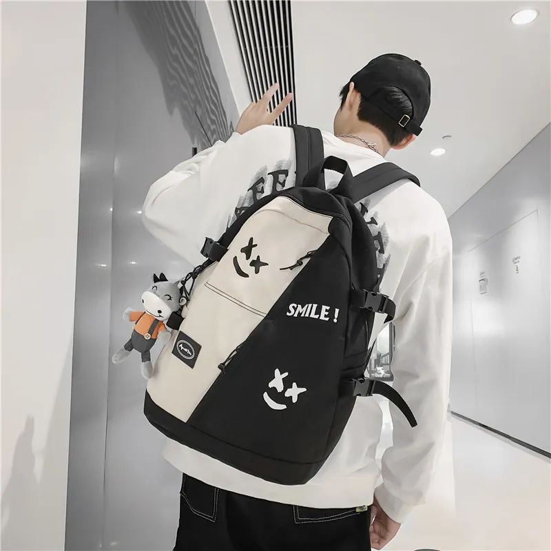 HCXK Nylon Backpack Unisex White/Black-9