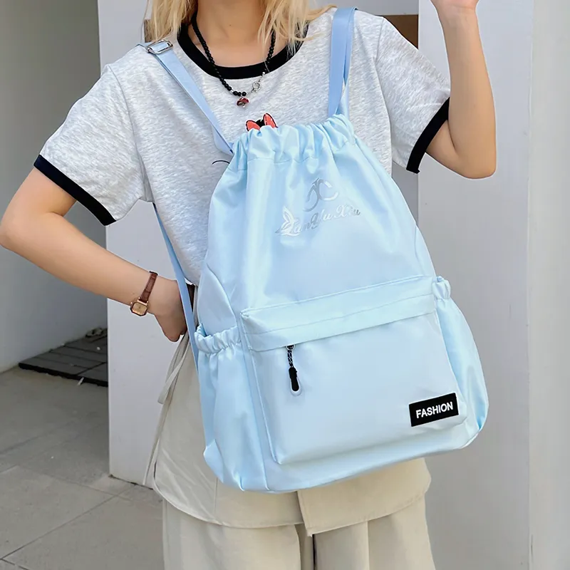 HCXK Nylon Backpack Regular Unisex Black/Ecru/Burgundy/Light Blue/Dark Blue/Khaki-16