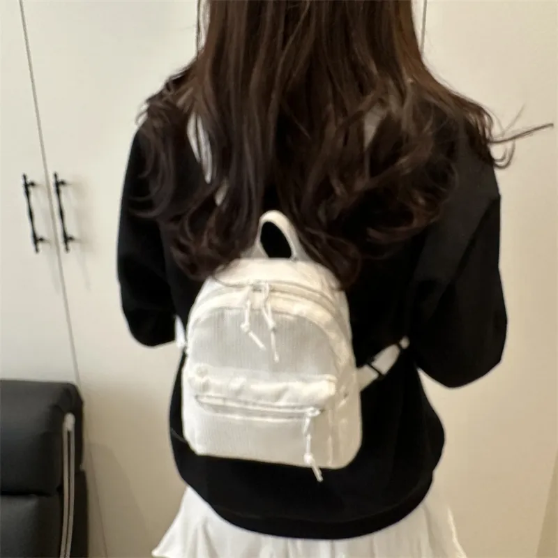 HCXK Polyester Backpack Women's Black/White/Pink/Dark Brown-9
