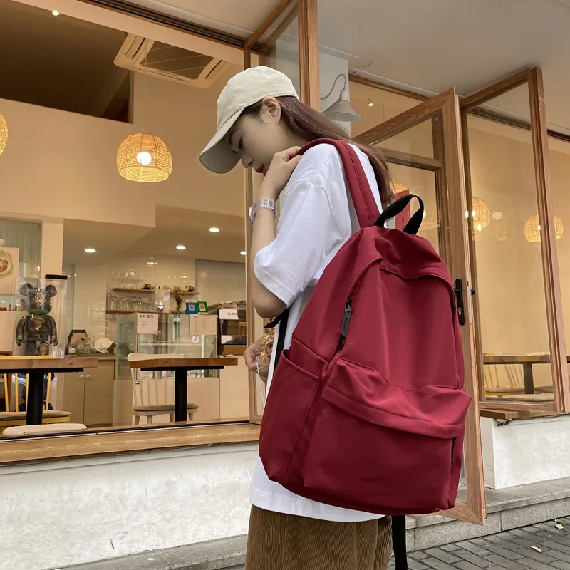 HCXK Nylon Backpack Unisex Black/White/Red/Blue-9
