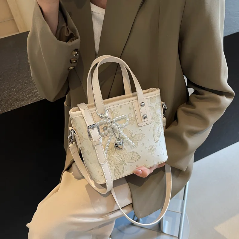 HCXK PU Handbag Tote Bag Shoulder Bag Unisex White/Black/Blue/Pink-28
