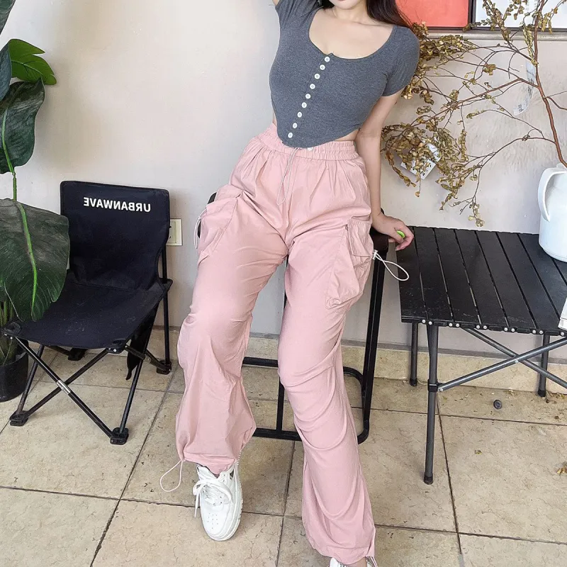 EOFO Cargo Pants Women's Pink-3