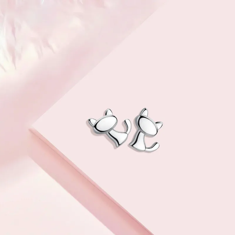 D.K.X S925 Silver Stud Earrings Women's-1