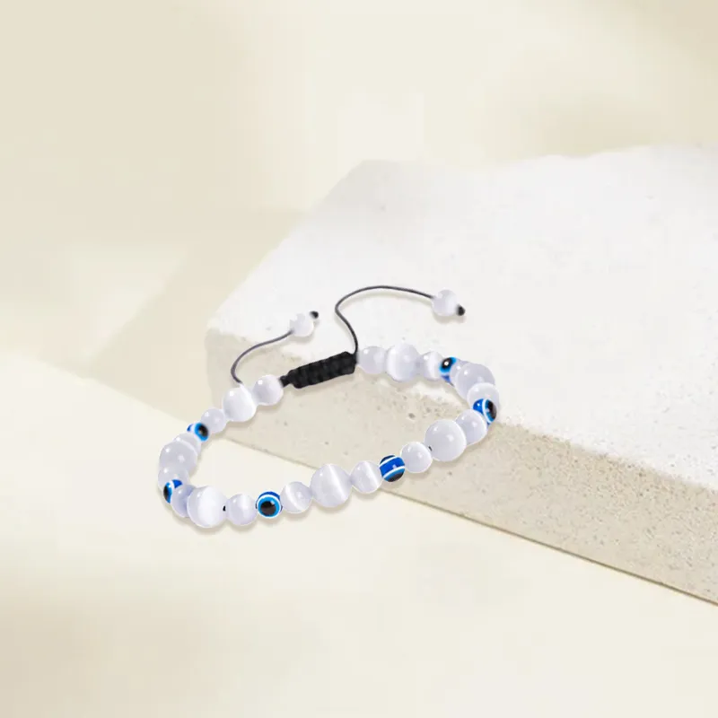 D.K.X Glass Cat Eye Jade Bracelets Unisex-2