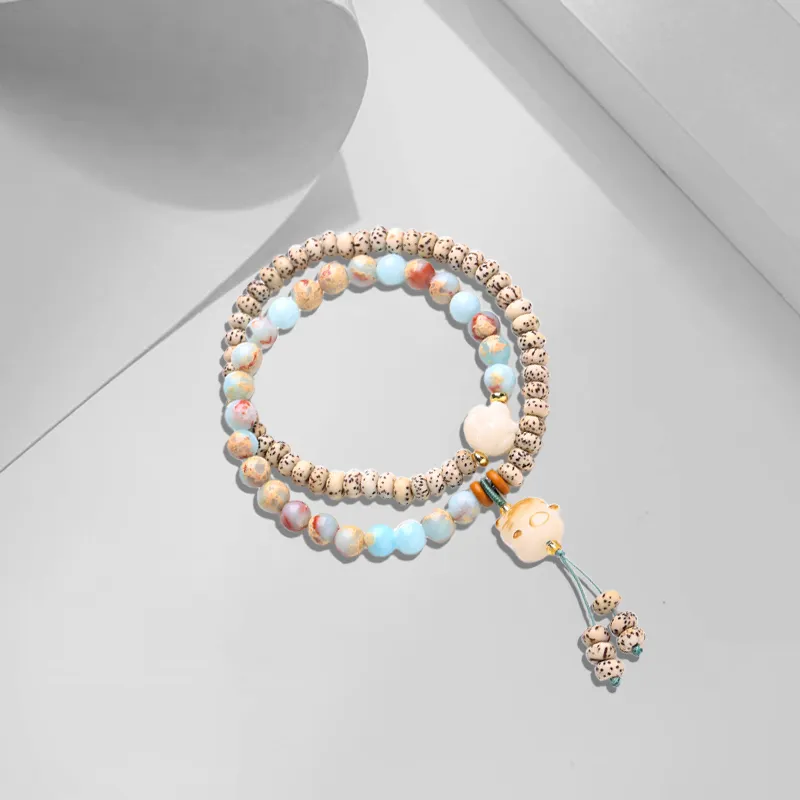 There Is You In The Long World Star Moon Bodhi Seeds Bracelets Women's-3