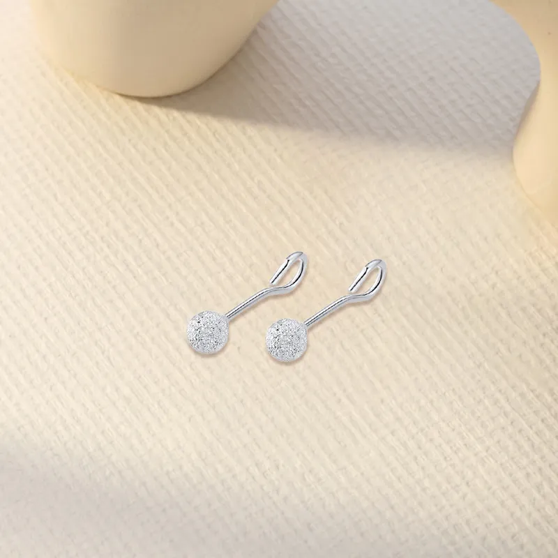 D.K.X 999 Fine Silver Stud Earrings Women's-2
