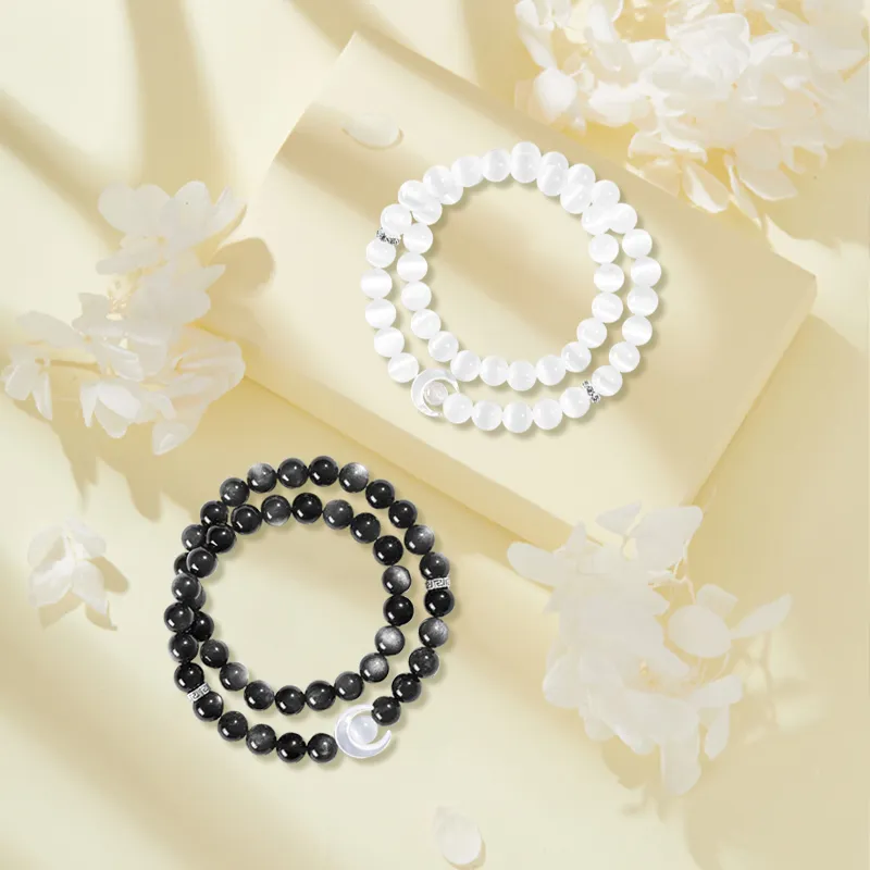 D.K.X Glass Cat Eye Bracelets Unisex-1