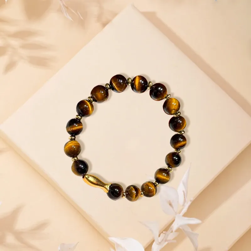 D.K.X Tiger's Eye Stone Bracelets Unisex-2