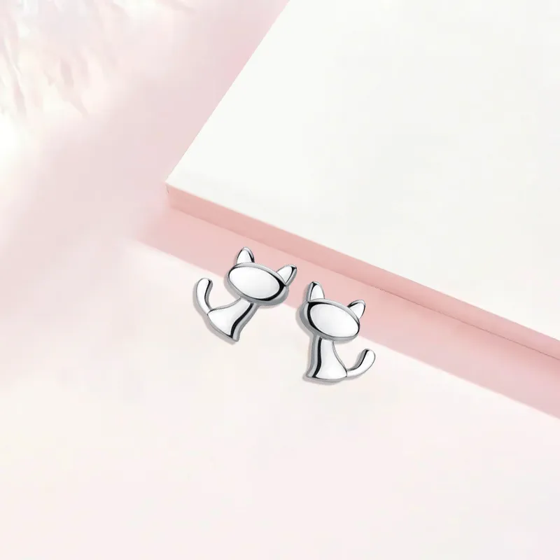 D.K.X S925 Silver Stud Earrings Women's-2