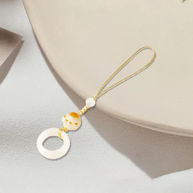 D.K.X White Jade Bodhi Charm Unisex-1
