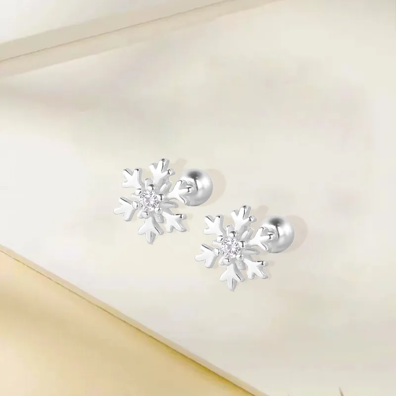 D.K.X S999 Fine Silver Stud Earrings Women's-1