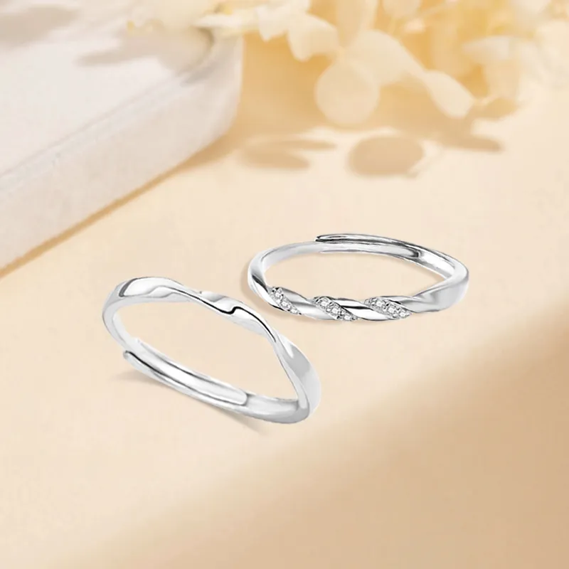 D.K.X Alloy Couple Rings Unisex-3