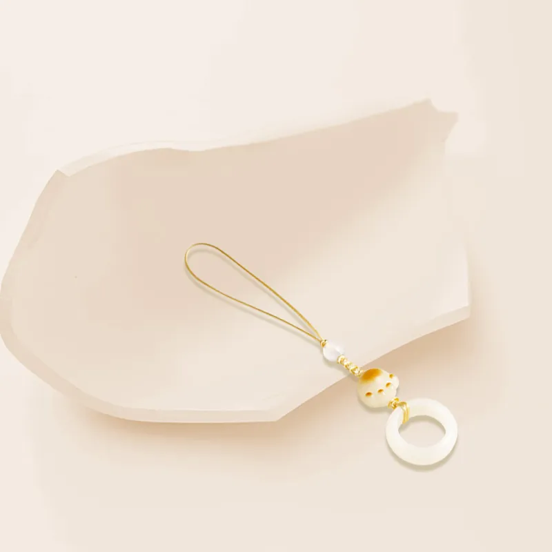 D.K.X White Jade Bodhi Charm Unisex-3