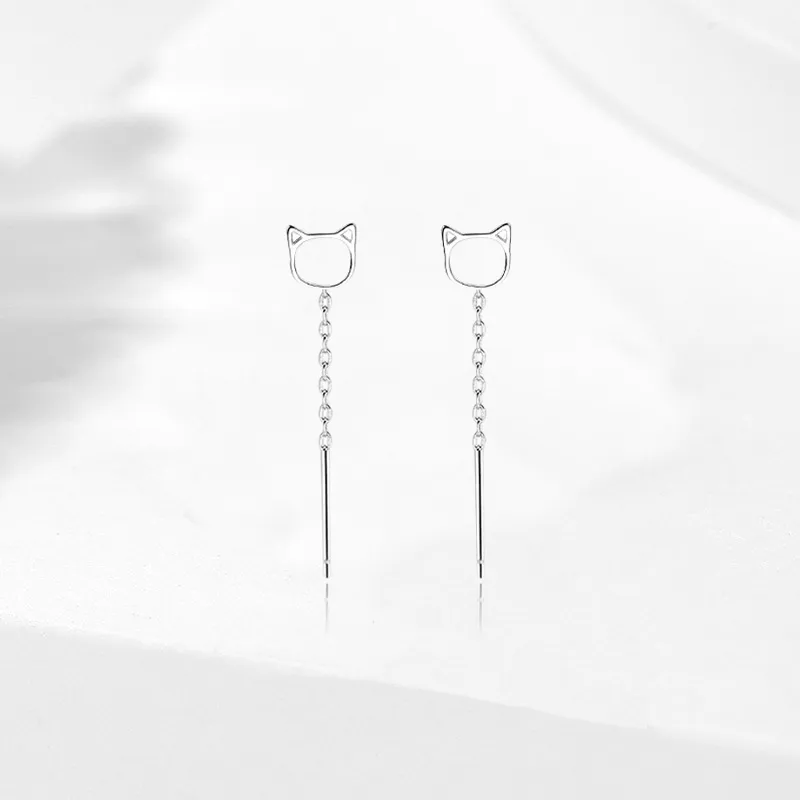 D.K.X S999 Fine Silver Drop Earrings Women's-2